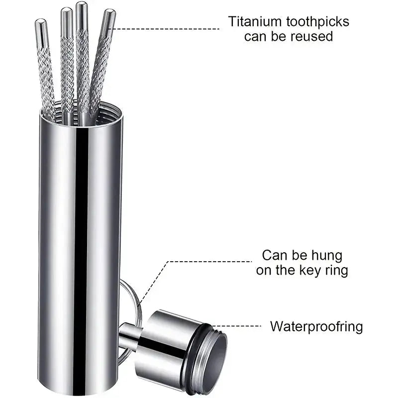 ProCare Stainless Steel Toothpick Set Reusable Toothpicks For Flossing And Tartar Removal On The Go