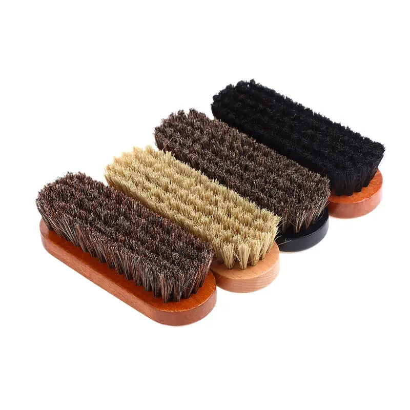 Jetting Horsehair Shoe Cleaning Brush With Wood Handle for Leather Shoes Polishing and Care