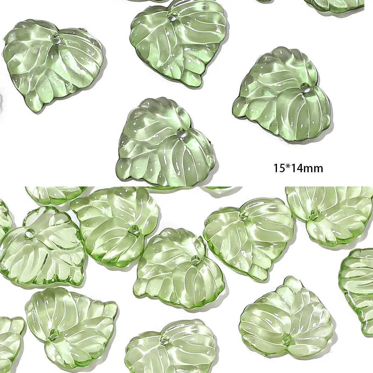 100 Pieces Acrylic Mini Tree Leaf Beads for DIY Jewelry Making Necklace and Earrings
