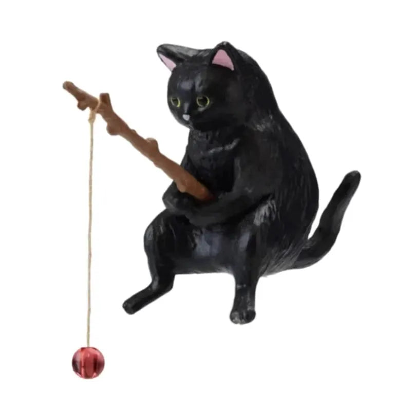 Cartoon Fishing Ornament Resin Figure For Aquarium Landscaping Decor Home And Office Decoration