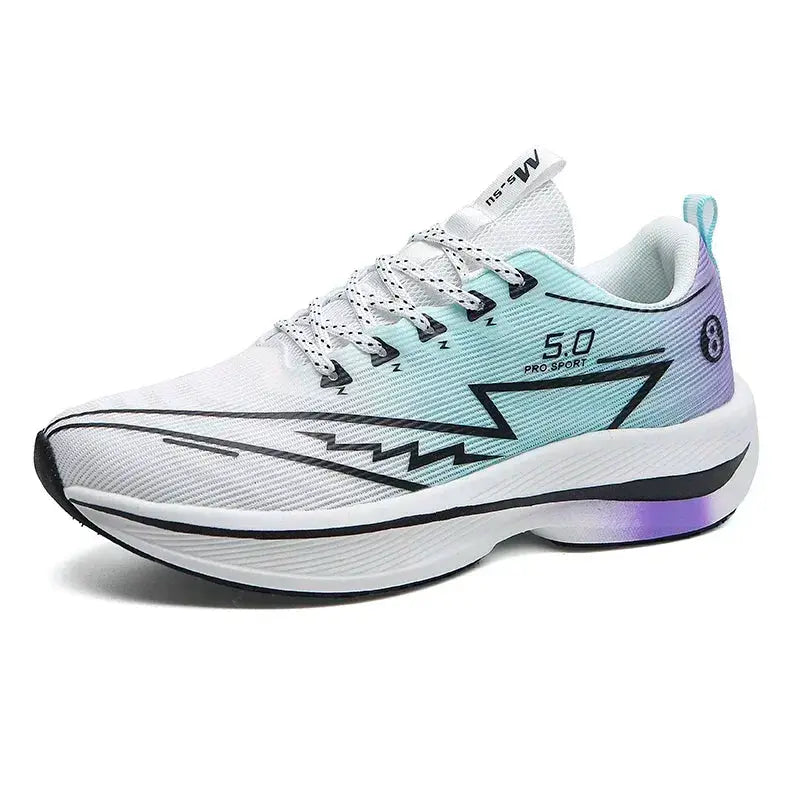 SNORW Men's Carbon Plate Running Shoes Unisex Lightweight Sneakers With Soft Cushion Shock Absorption And Anti Slip Grip