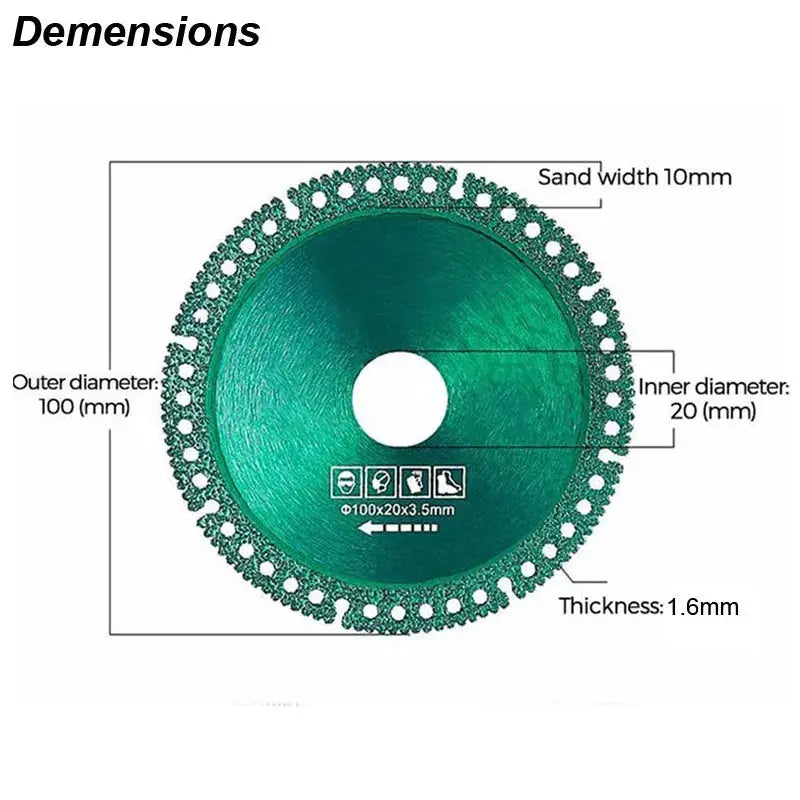 Ultra Thin Composite Multifunctional Cut Saw Blade 100mm Angle Grinders Cuts Wood Ceramic Tile Glass Marble PVC Aluminum