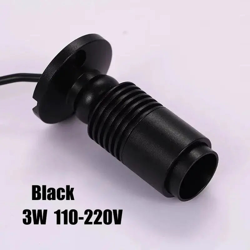 3W black mini surface-mounted spotlight for display cabinets, 12V, Simples Market