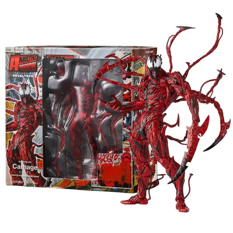 Amazing Yamaguchi Carnage Action Figure Marvel Legends Spider Man Movable Joints Change Face Statue Model Toy Gift