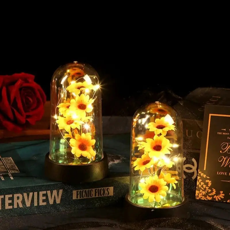 Small Sunflower Plastic Set Eternal Flower Gift For Graduation Mothers Day Valentines Day Birthday