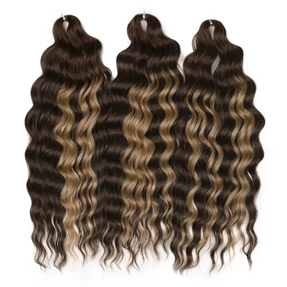 Noble Hair synthetic loose deep wave 24in braiding extensions 3-pack in ombre blonde Simples Market
