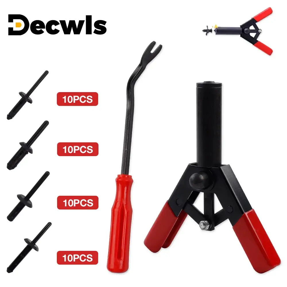 Plastic Rivet Gun Kit For Fastening Door Panels And Automotive Interiors With Nylon Blind Rivets
