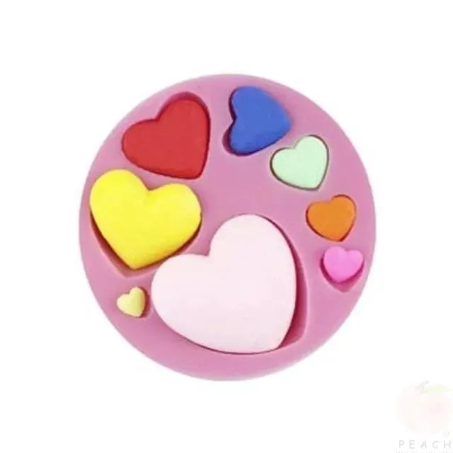 Loving Heart Shape Silicone Fondant Mold For Colorful Chocolate Candy Pastry DIY Cake Decorating Tool