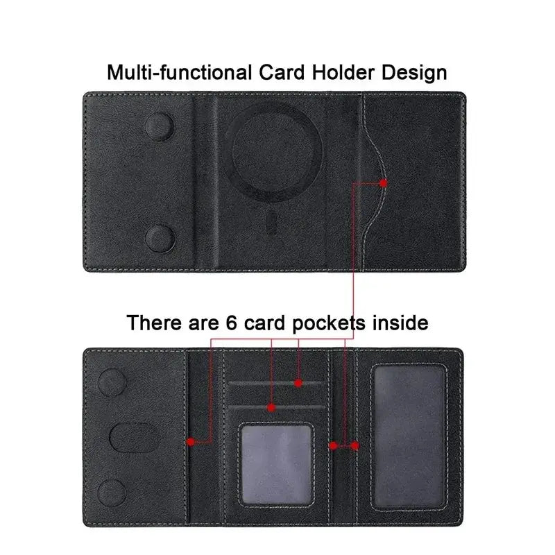NovaGuard MagSafe Leather Wallet Case For iPhone 16 15 Pro Max 15 14 Pro Slim Card Holder With Magnetic Protection