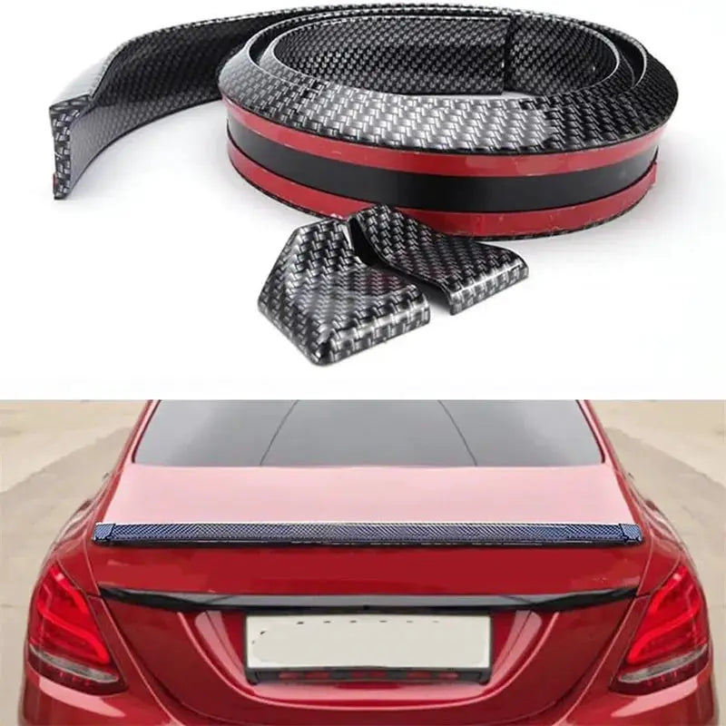 Car spoiler wrap kit in carbon fiber, 1.5m, 5D pattern, universal DIY refit