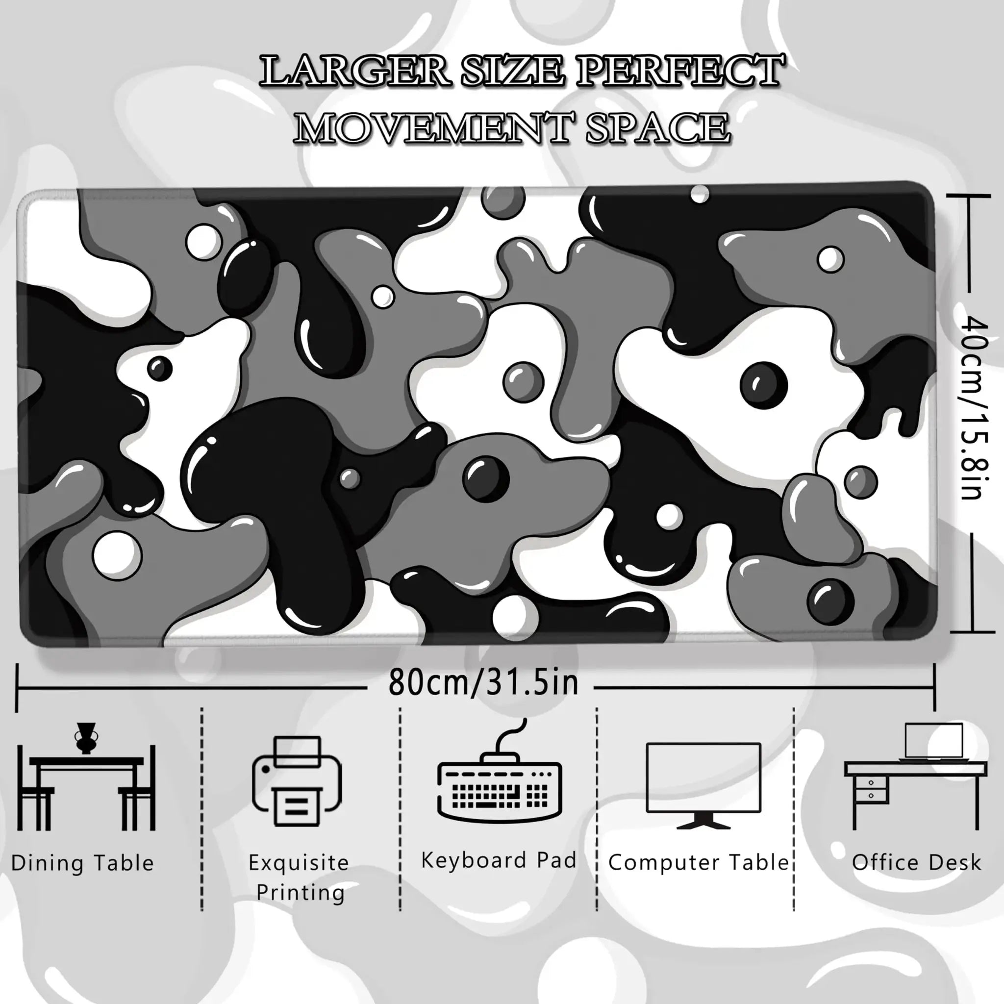 Large Gaming Mouse Pad With Stitched Edges And Non Slip Rubber Base For Desk Extended Size