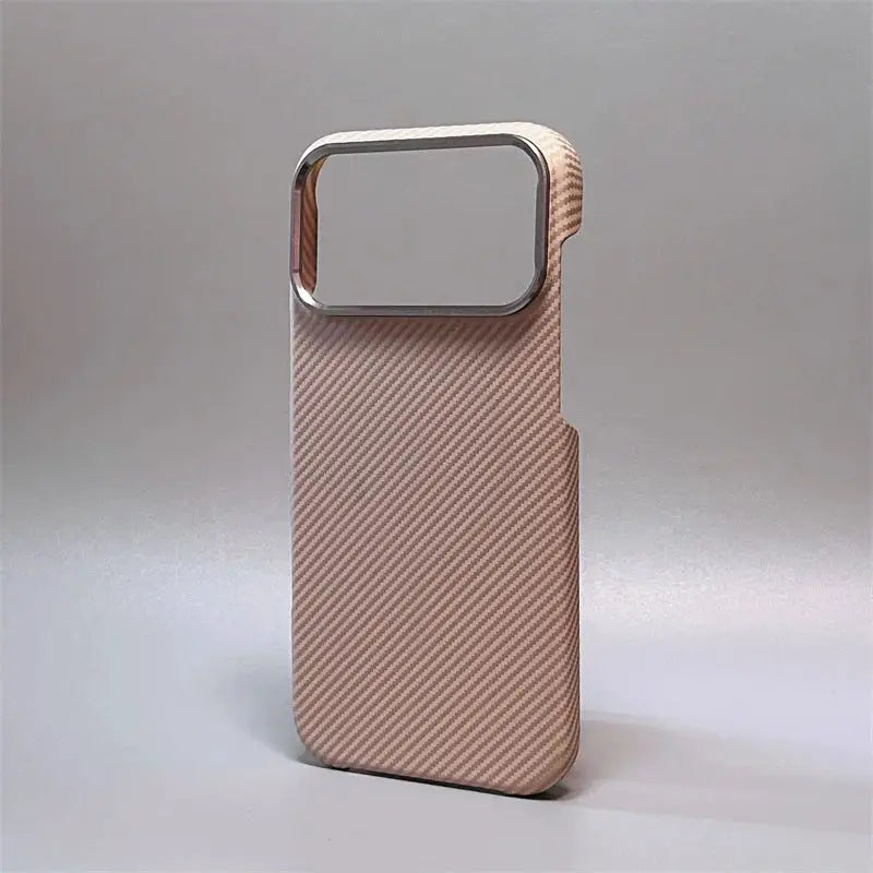 iPhone MagSafe case for 14/15/16/17 Pro Max/Air, rose-gold carbon fiber pattern