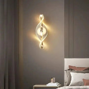 Nordic LED wall lamp by Simples Market, modern acrylic bedside wall light with warm white glow.