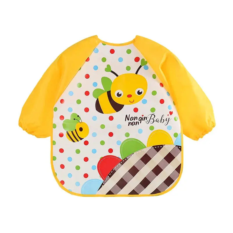 Waterproof EVA Full Sleeve Baby Bibs For Kids Long Sleeve Feeding Smock Apron Eating Breastplate Infant Clothing