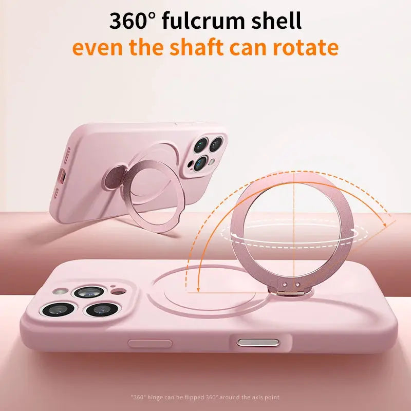 Simples Market pink silicone MagSafe iPhone case with magnetic ring lanyard, 2-pack for iPhone 17 Pro Max and Air 16/13/15/14 Pro Max