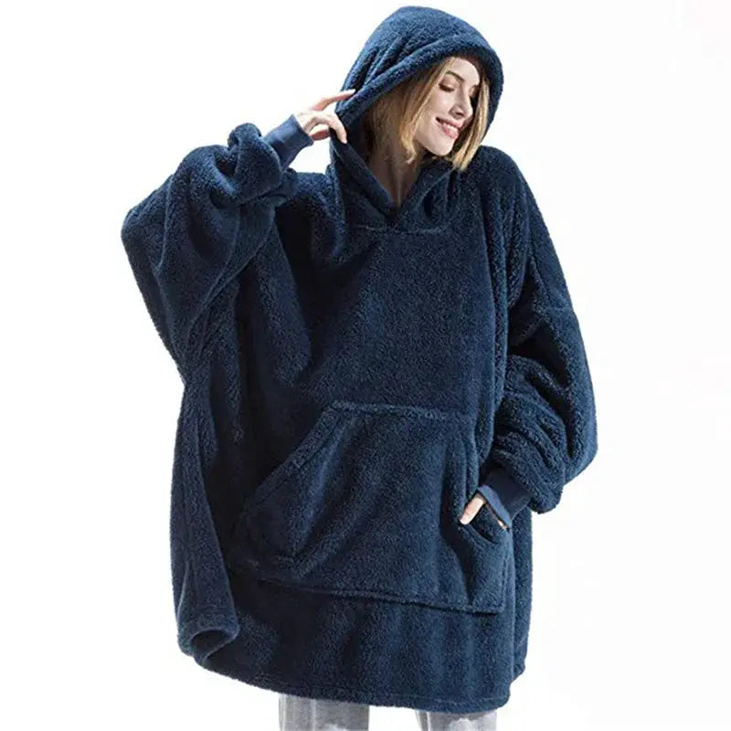 CozyNest Women Thick Fleece Hooded Jacket Ultra Warm Pullover With Double Fleece For Home And Outdoors