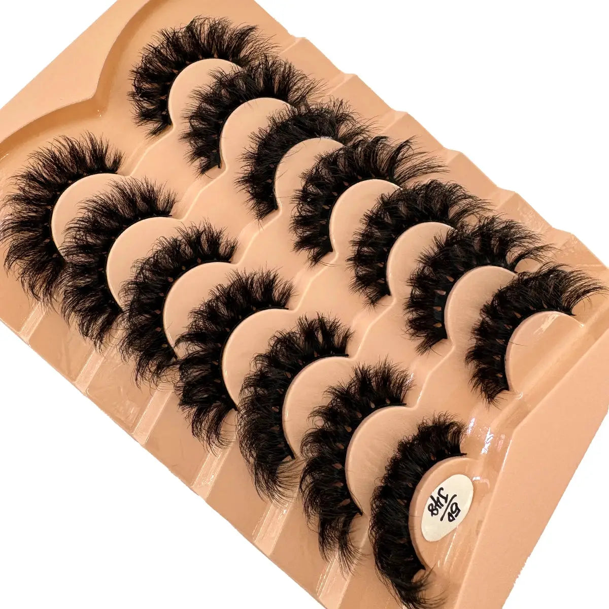 HBZGTLAD 7 Pair Faux Mink Lashes Fluffy Natural Look False Eyelashes Volume Wispy Crossed Thick Fox Eye Cat Eye