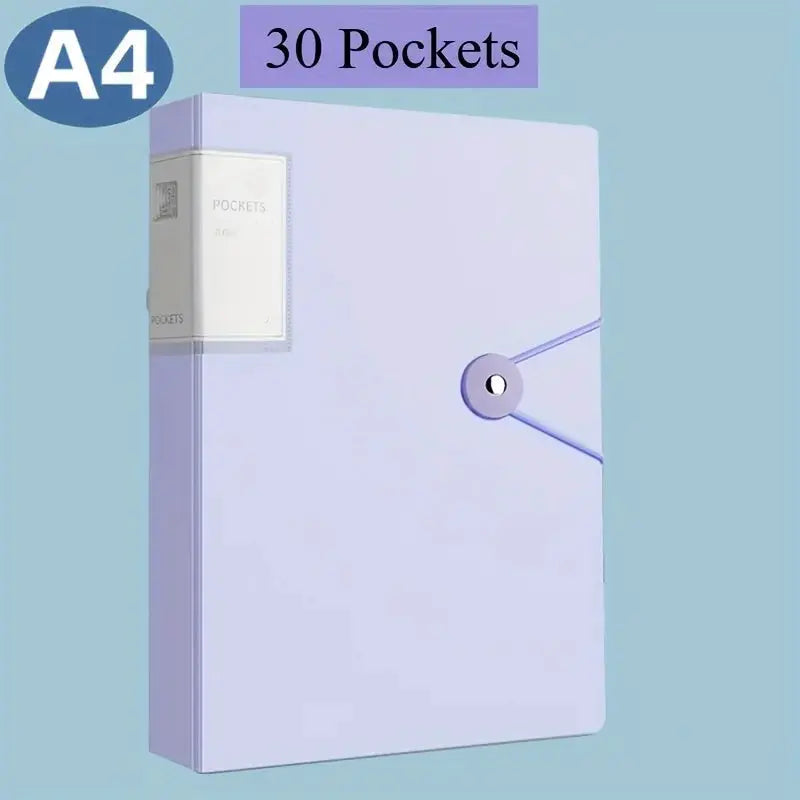 Simples Market A4 binder with 30 pockets, lavender portfolio document organizer