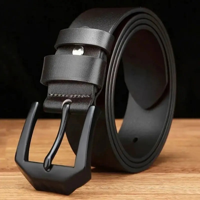NobleLine Mens Leather Belt With Copper Automatic Buckle Adjustable And Versatile For Casual And Business Style