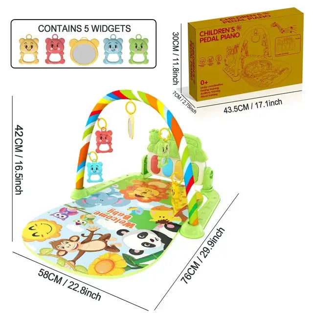 Baby Music Activity Gym Play Mat For Newborn And Infant Crawling Development With Piano Keyboard Toys Gift