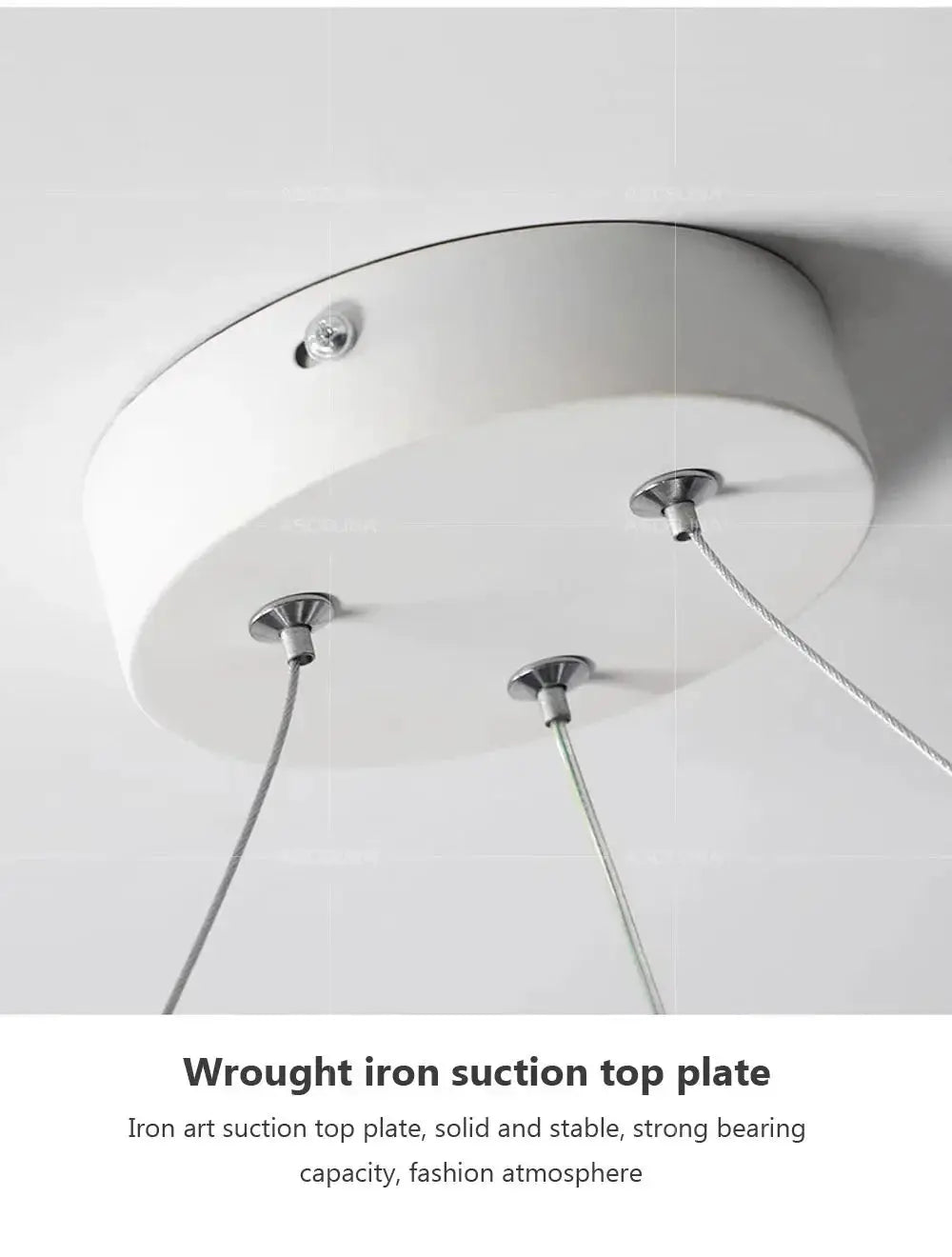 Simples Market Nordic LED ceiling pendant lamp with white round canopy and three hanging cables
