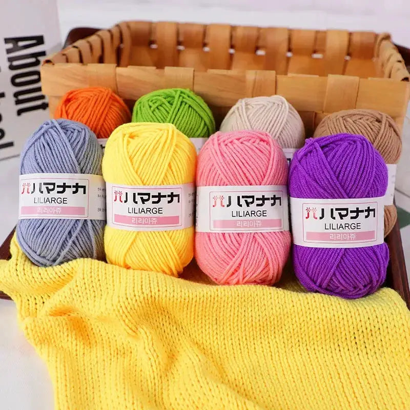 Milk Sweet Soft Cotton Baby Yarn Bamboo Blend Velvet Thick Wool For Hand Knitting And Crochet DIY Sweaters