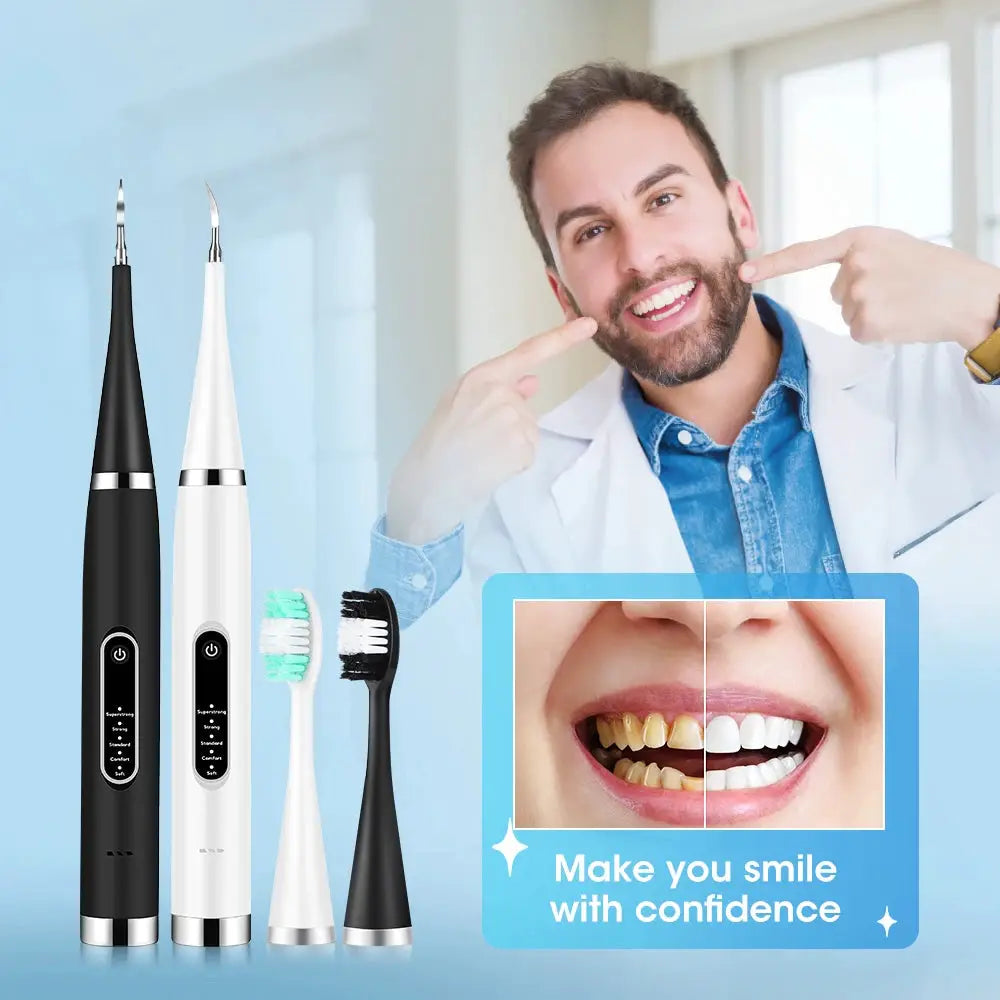 BrightSmile Electric Teeth Cleaner Dental Scaler Waterproof Rechargeable At Home Professional Grade Tartar Removal