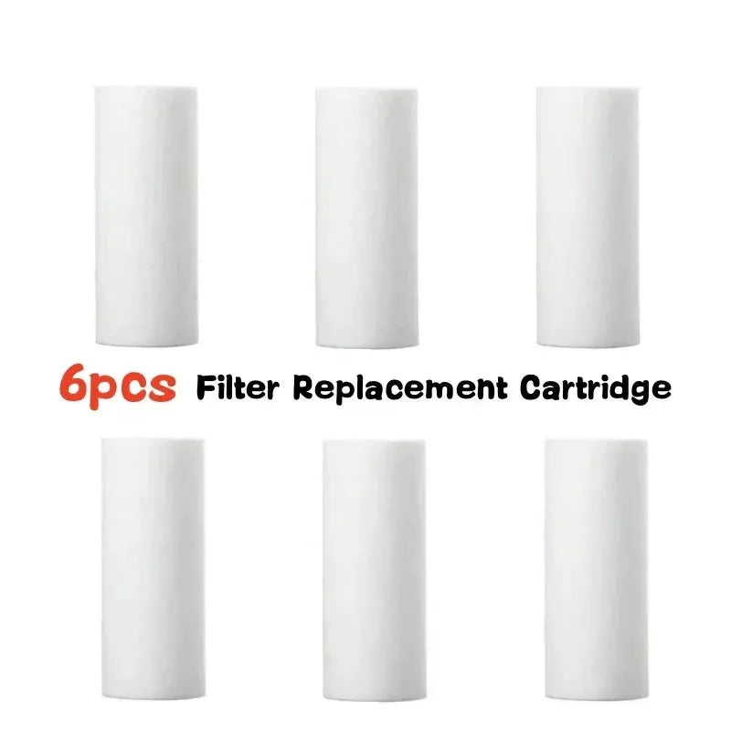6pcs white PP cotton filter cartridges for pre-filter water; replacement cartridges for washing machines and showers