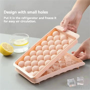 3D Round Ice Cube Tray With Lid For Ice Balls And Compartments 33 Cell Ice Mold Set
