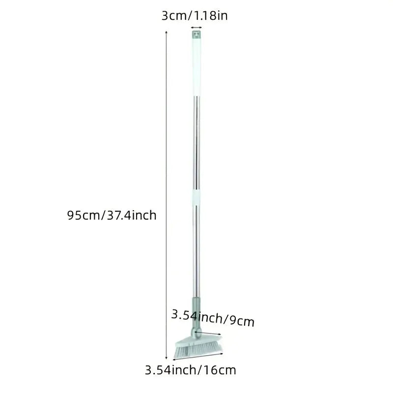 Simples Market triangle floor brush with mint-green head and long detachable metal handle for bathtub and floor gaps