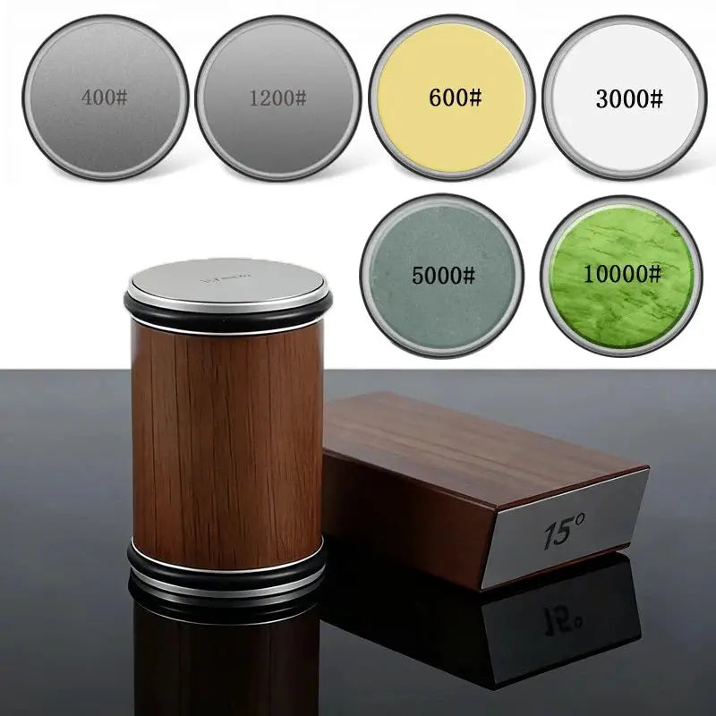 Rolling Knife Sharpener Magnetic Knife Holder With Diamond Sharpening Stone And 15 And 20 Degree Angles Accessory Set