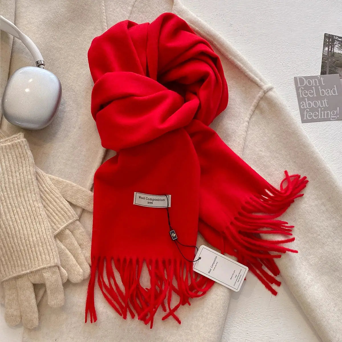 LuxeWeave 26 Color Winter Scarf for Women Long 175 Centimeters Premium Polyester with Tatting Weave Cozy Warmth
