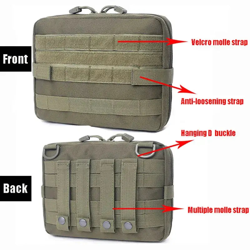 Simples Market Molle pouch bag EMT medical tactical outdoor kit in olive green with MOLLE straps