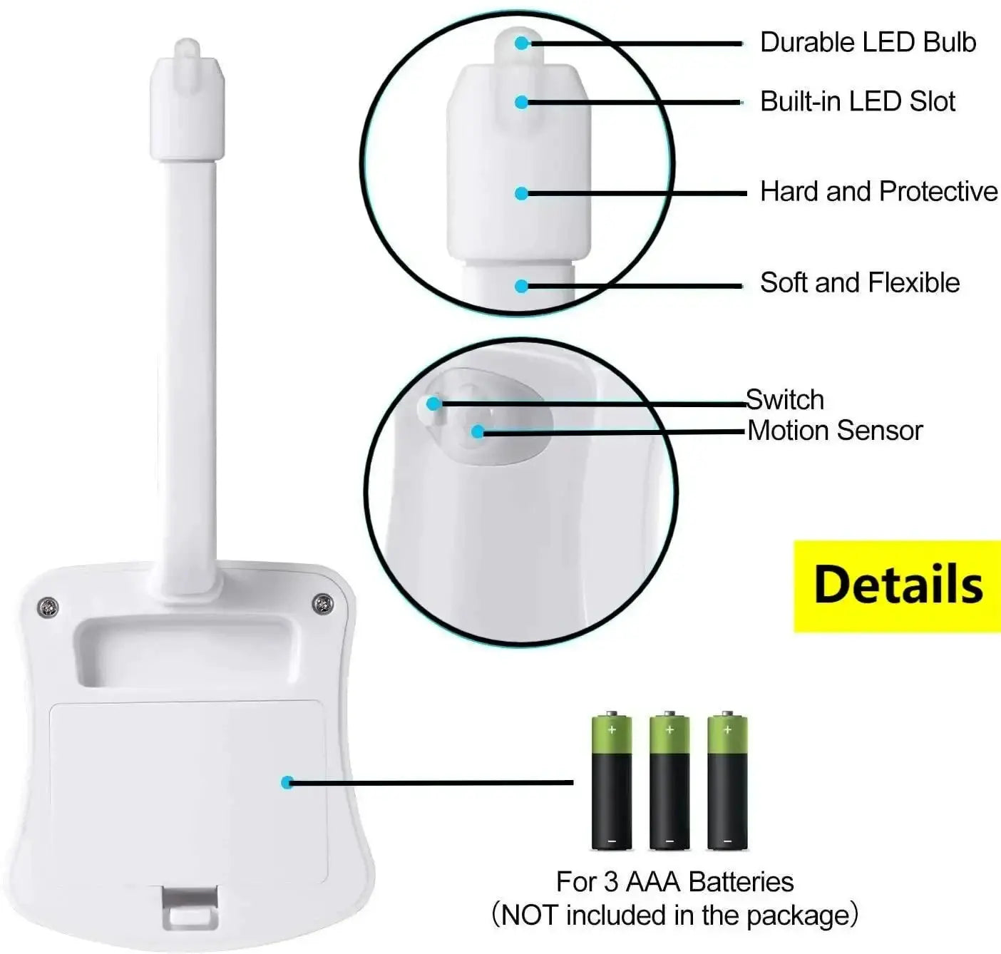 LuminaGlow Wireless Motion Sensor LED Night Light RGB 8 Color Bathroom Atmosphere Lamp Auto On In Darkness