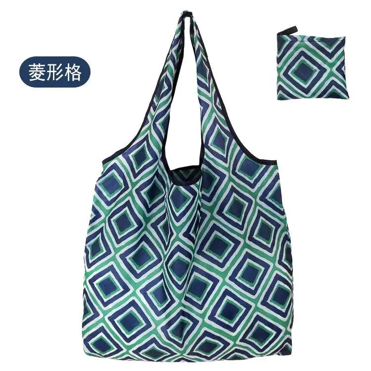 EcoCarry Large Foldable Reusable Tote Bag Made From 190T Polyester For Grocery Shopping Beach Storage