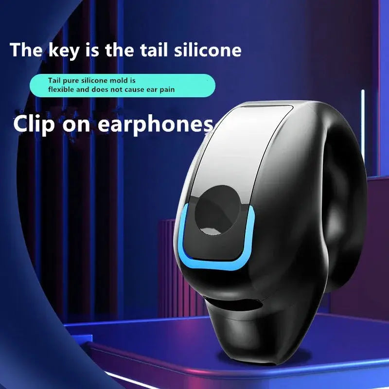 NovaSound Bone Conduction Earclip Headphones Bluetooth Wireless Open Ear Design With Noise Cancelling Mic For Sports