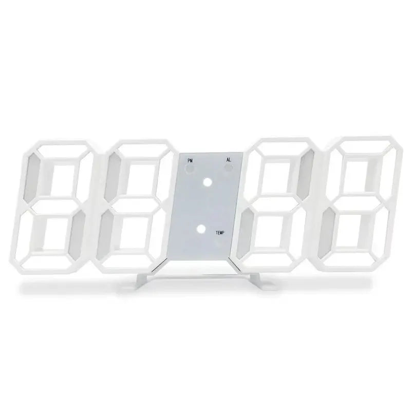 3D LED Digital Clock Luminous Wall Clock Multifunctional USB Plug In Electronic Timepiece For Home Decor