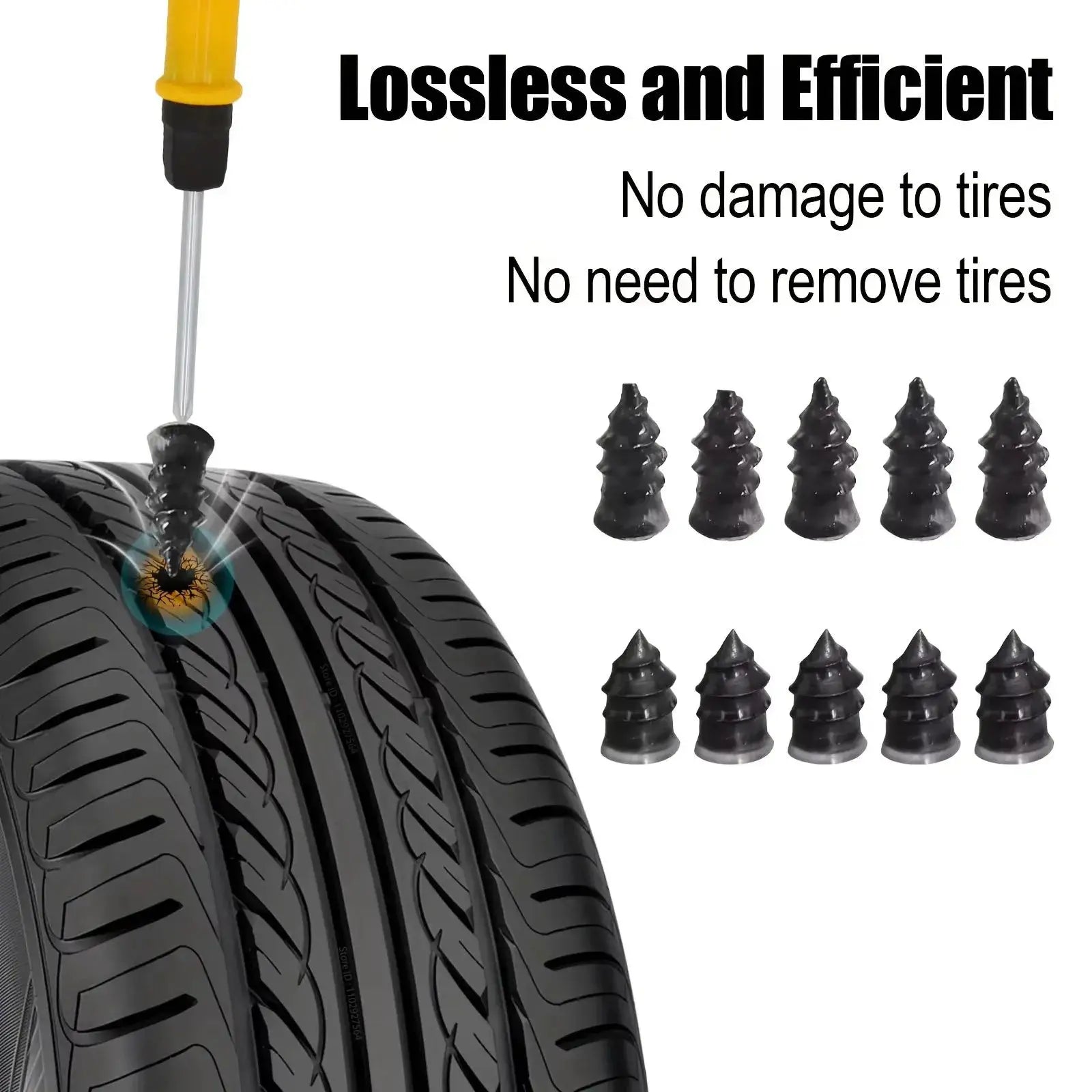 ZFOUEK tire repair kit by Simples Market with puncture plugs and insertion tool for emergency tire repair
