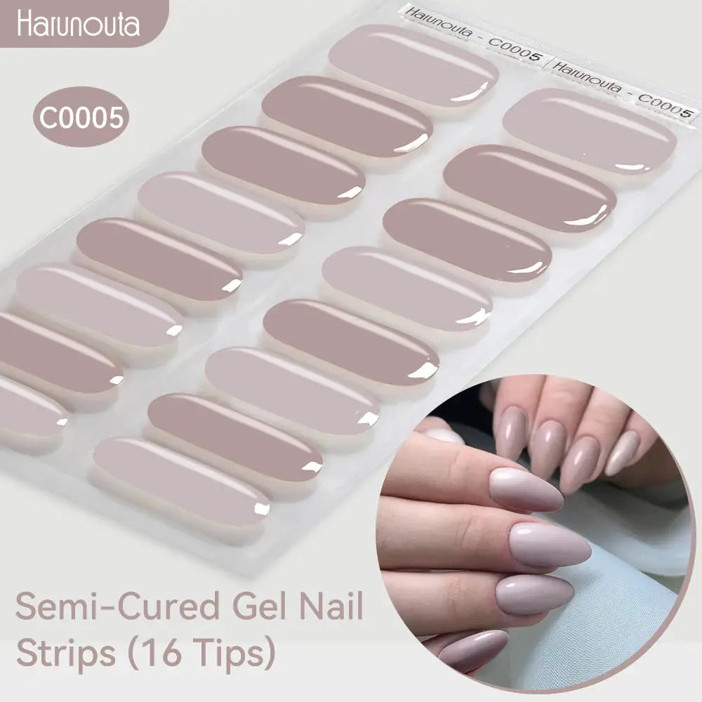 Simples Market Gradient Auroras semi-cured gel nail strips, 16 tips in mauve gradient with glossy finish