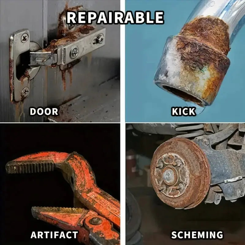 Automotive rust remover spray by Simples Market for derusting metal, iron, and rusted car parts (four items shown)