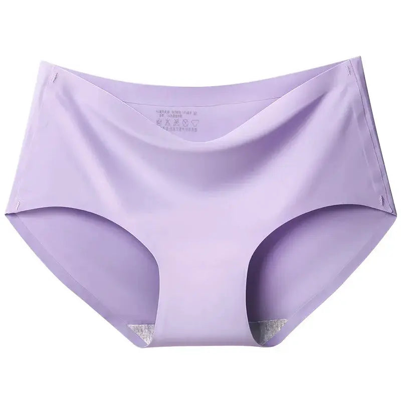 Seamless lavender women's panties, plus-size high-cut briefs