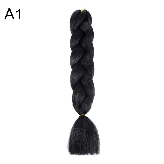 Simples Market 24-inch synthetic Yaki braids hair, jumbo braid extension in black