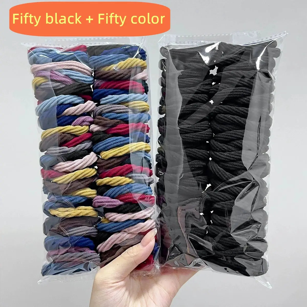 50 Mixed Color Girl Hair Ties Nylon Breathable Geometric Pattern Durable Secure Hold Hair Accessories For Everyday Wear