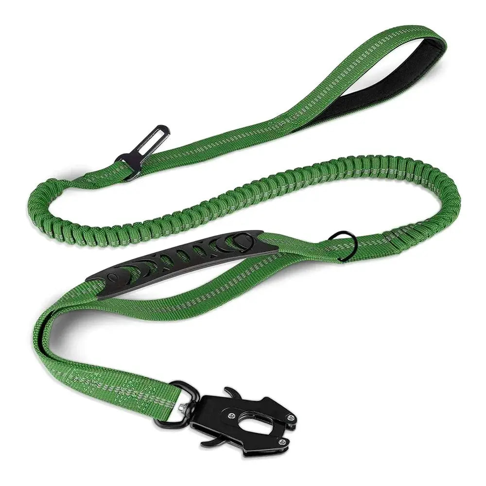 Reflective Shock Absorbing Pet Leash For Large Dogs With Car Seatbelt Heavy Duty Tactical Bungee No Pull
