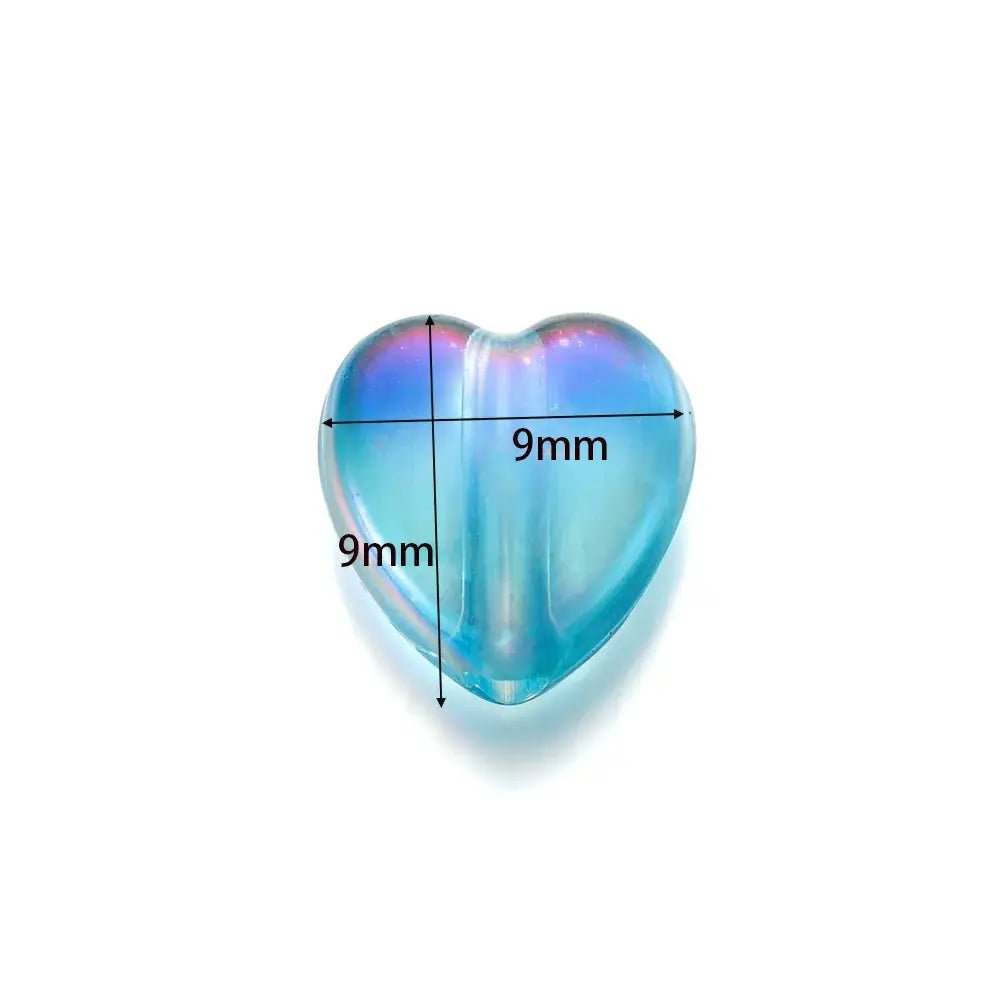 100Pcs Lot 9mm Colorful Heart Love Acrylic Loose Spacer Beads For Jewelry Making DIY Necklace Bracelet Accessories - Simples Market