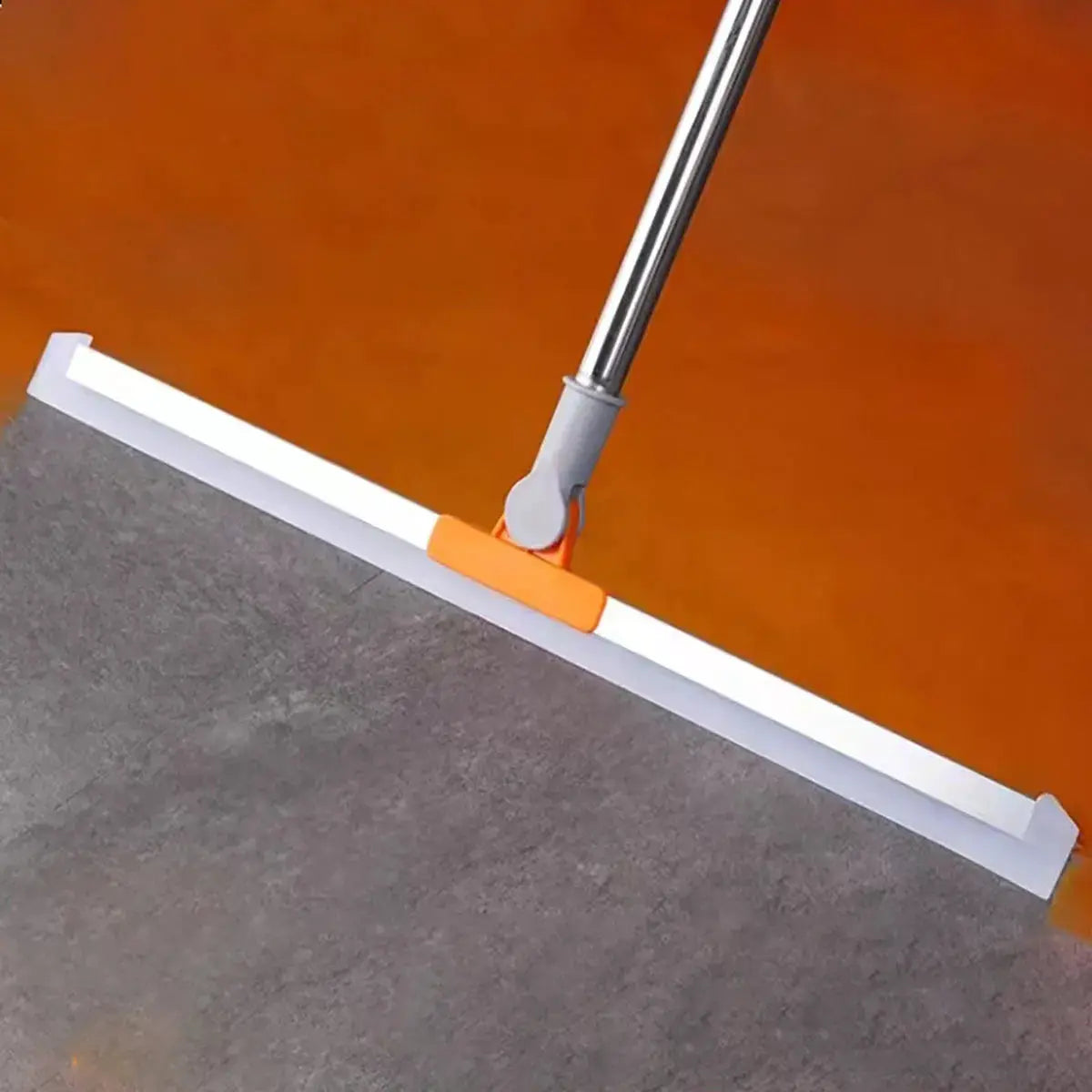 Simples Market silicone scraper broom with orange head and metal handle