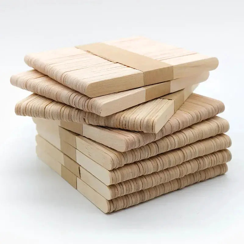 100 Pcs Ice Cream Popsicle Sticks Wooden Sticks For DIY Crafts Natural Wood Lolly Sticks