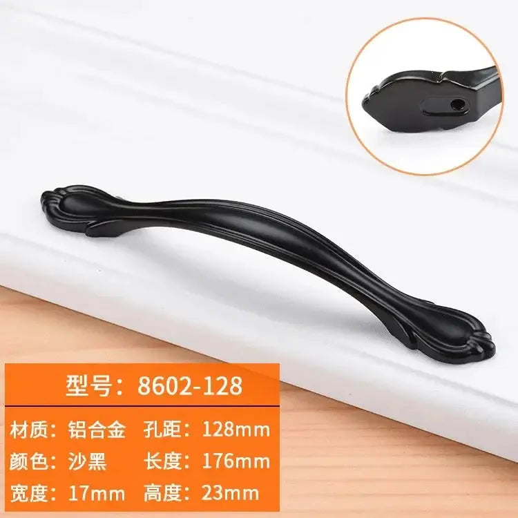 Black Aluminum Cabinet Knobs And Handles For Kitchen And Furniture Drawer Pulls Cupboard Handles