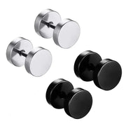 Stainless Steel Round Circle Stud Earrings One Pair for Men and Women Screw Back Closure Durable Fade Resistant Jewelry
