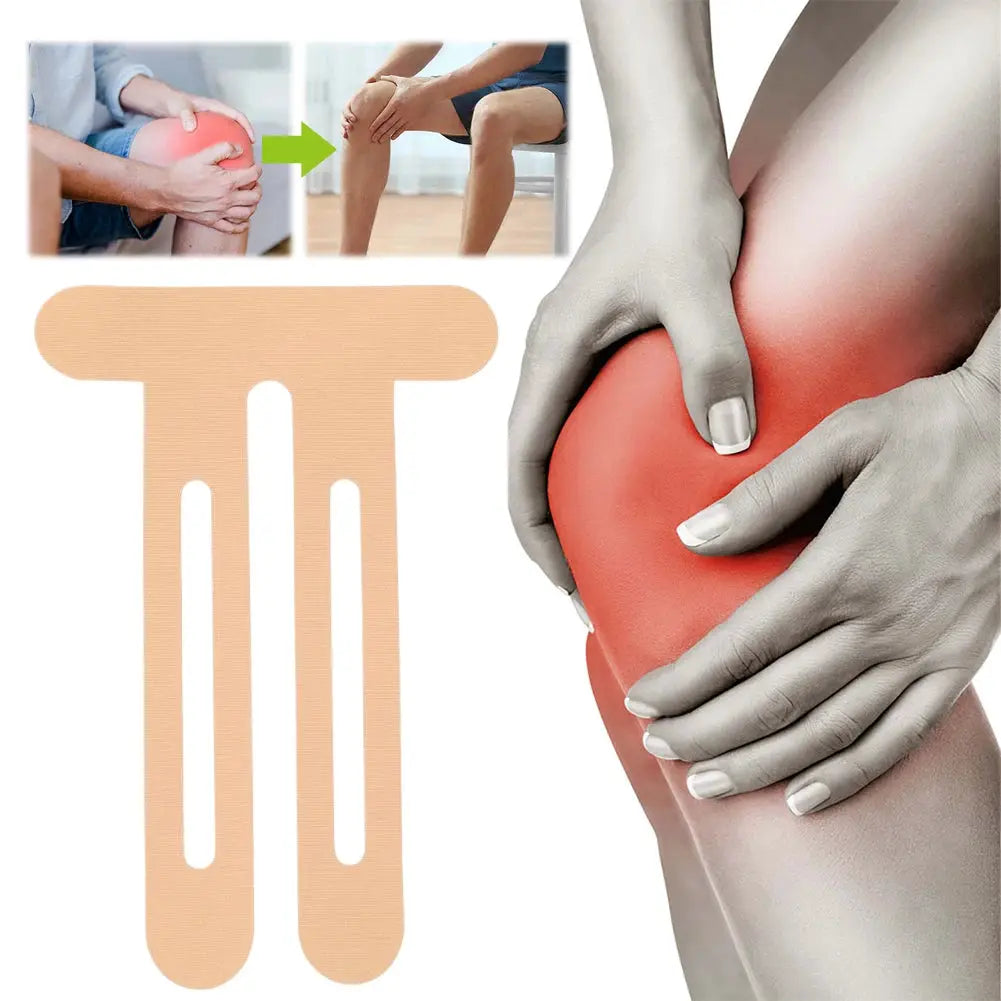 Simples Market 5Pcs Kinesiology Tape for knee and shoulder, breathable precut athletic tape in beige